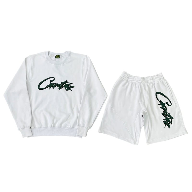 Corteiz Tracksuit White and Green Sweatshirt