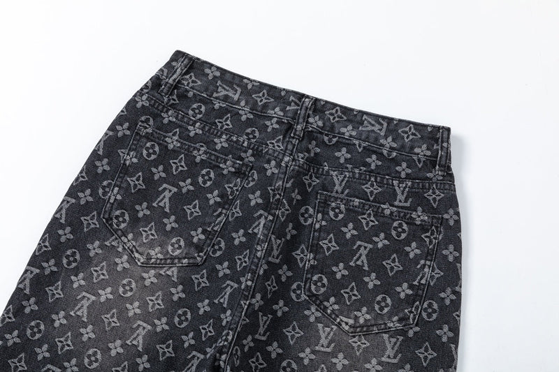 Calça Jeans Louis Vuitton Distressed Baggy Monogram