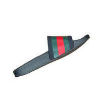 Slide Gucci Rubber Web Preto