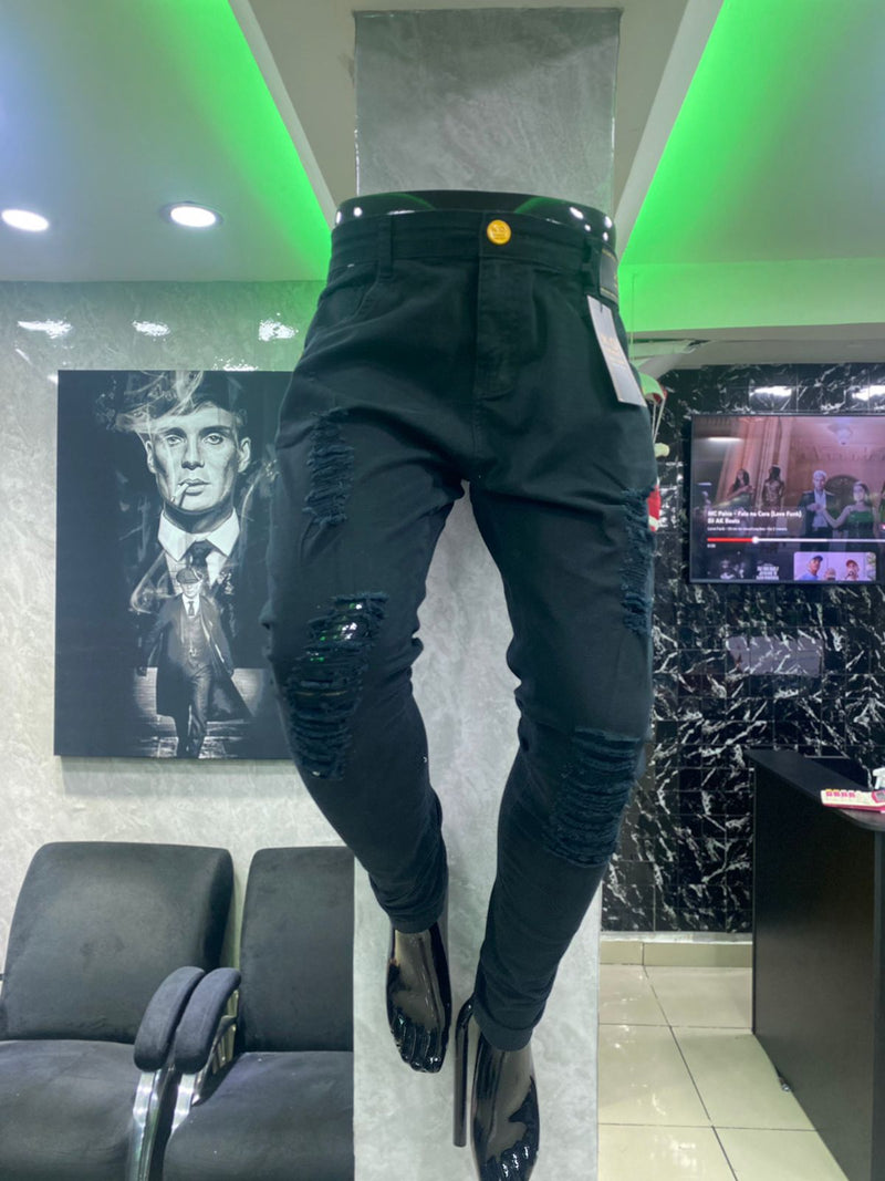 Calça Rasgada Jogador Skinny