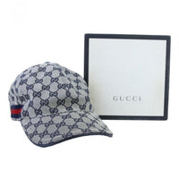 Boné Gucci GG Canvas Web Cinza