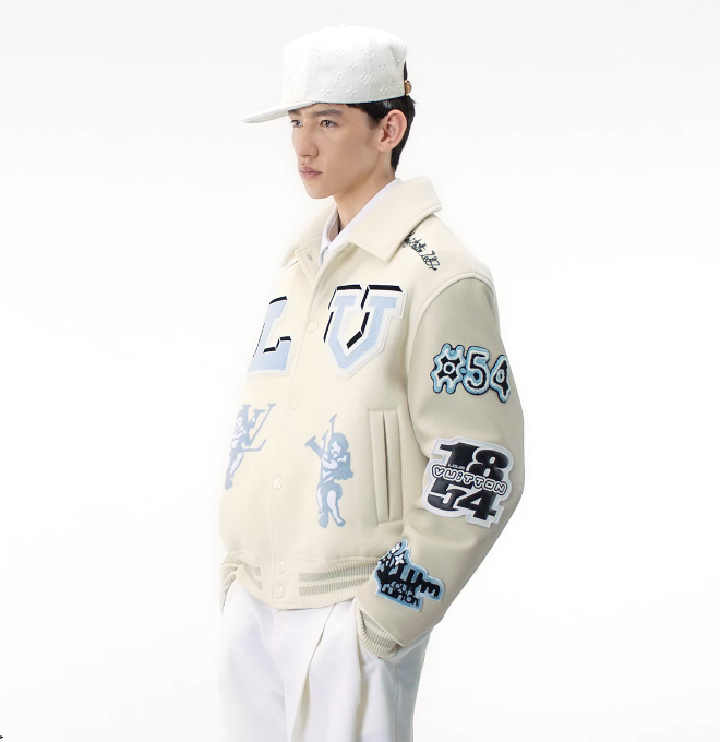 Jaqueta Louis Vuitton Varsity Multipatches Mix Leather