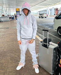 Conjunto Syna World Tracksuit Cinza / Rosa