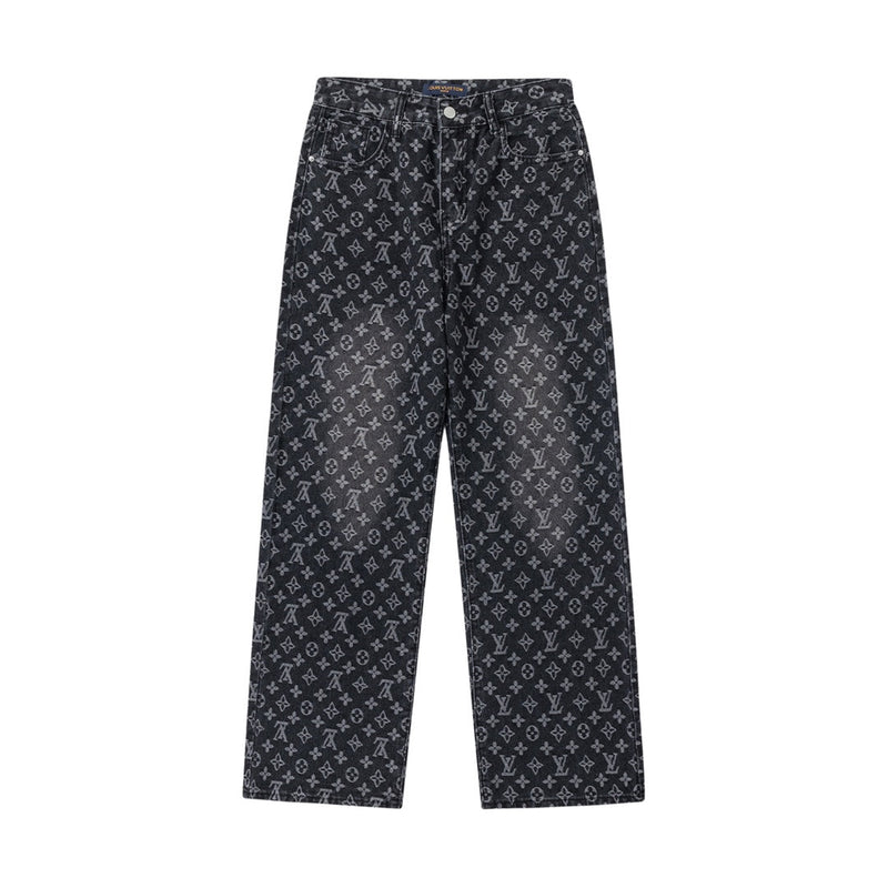 Calça Jeans Louis Vuitton Distressed Baggy Monogram
